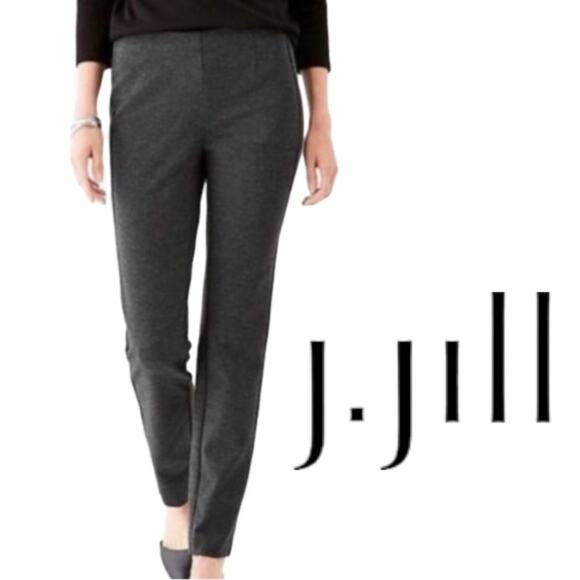 J. Jill Pants - J. Jill Charcoal Grey Ponte Knit Classic Slim Straight Leg Trousers Size XS